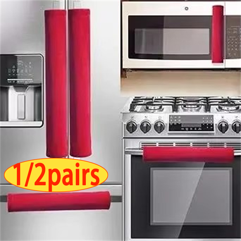 Kitchen Appliances With Red Knobs - 2 Buah/Set Penutup Gagang Pintu Kulkas
