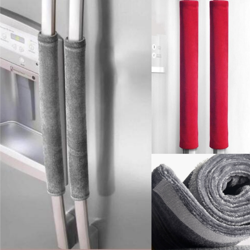 Kitchen Appliances With Red Knobs - Penutup gagang pintu kulkas hitam abu-abu