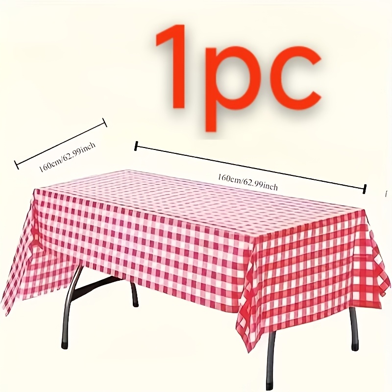 Kitchen Appliances White - 1/3/5 Buah Taplak Meja Kotak-kotak Merah