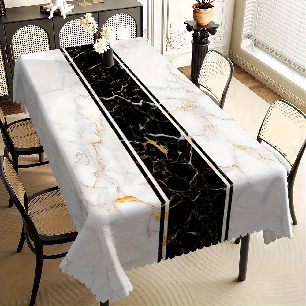 Kitchen Appliances White - Taplak Meja Marmer Hitam & Putih