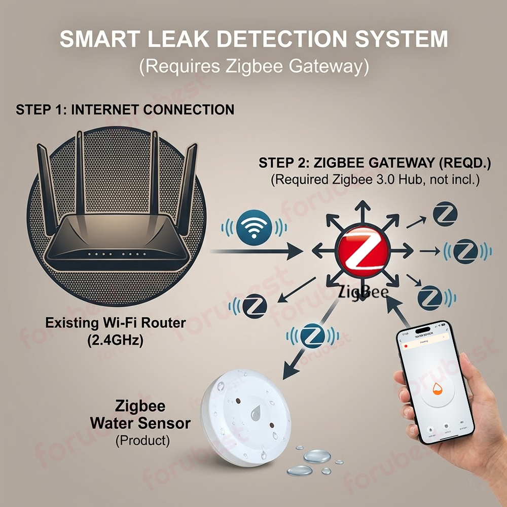 Sensor Air Zigbee Detektor Keb - Kitchen Appliances Video ulasan dan harga