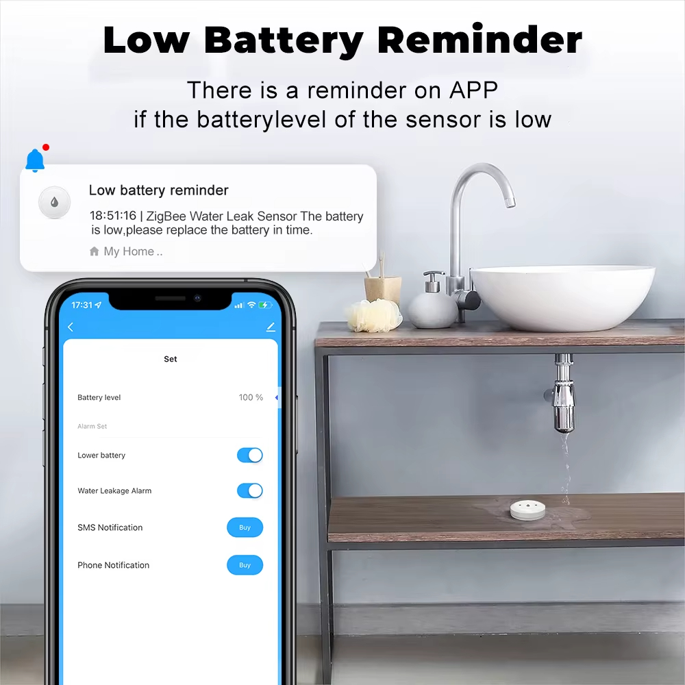 Sensor Kebocoran Air Pintar Zi - Kitchen Appliances Video ulasan dan harga